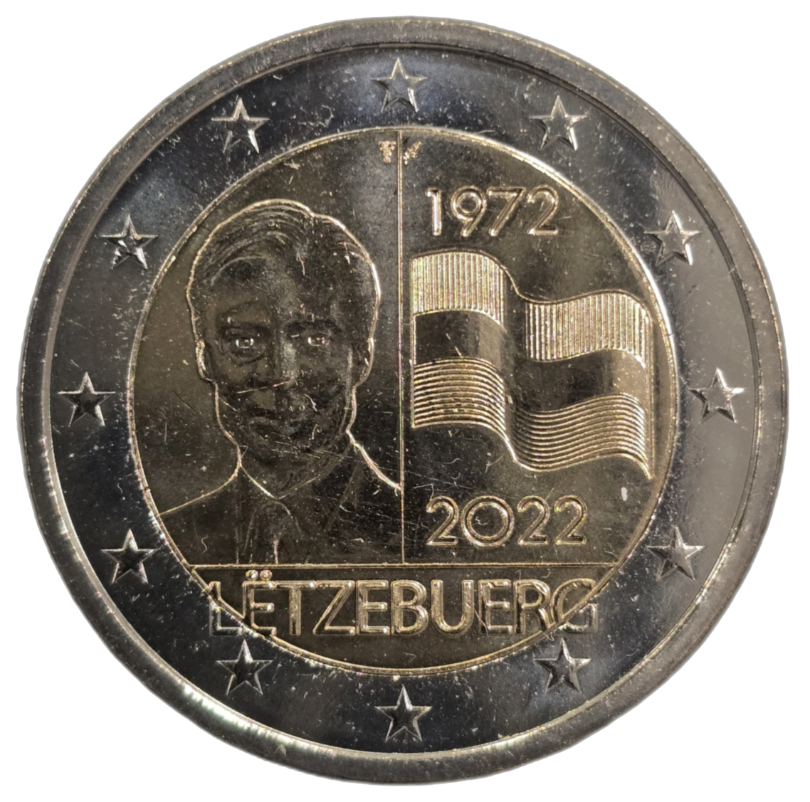 2 euros conmemorativa 50º aniversario de la bandera de Luxemburgo